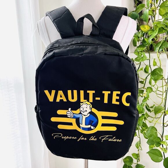 Fallout Vault-Tec Backpack - Black with Vault Boy - 16”x10”x4” - Picture 1 of 6